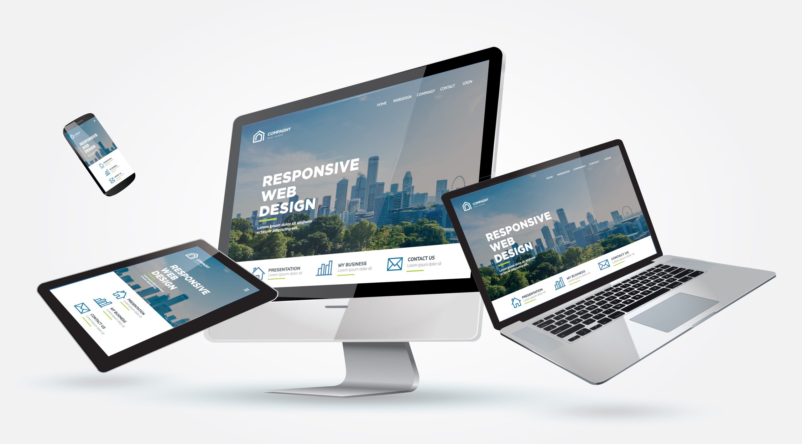 web design on various smart devices